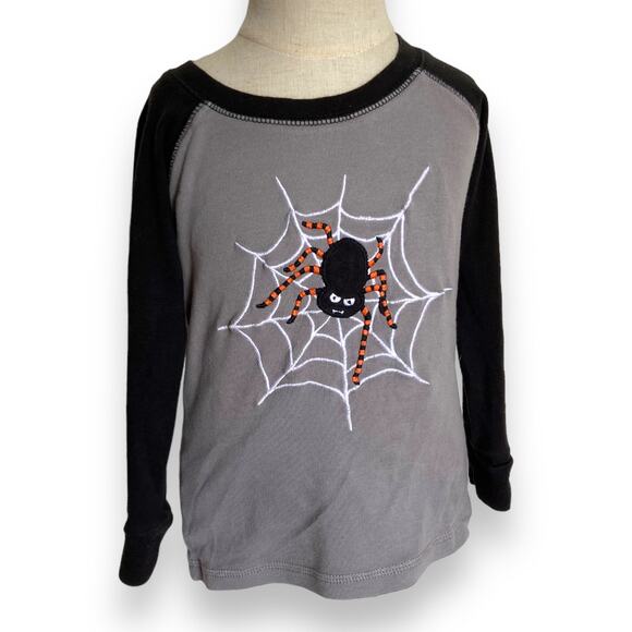 Gymboree Unisex Pajamas Sz 4 Spiderweb Halloween Shop Gymmies PJs Gray Black - Picture 4 of 14